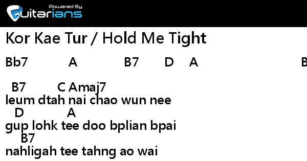 Off Chainon Mew Suppasit Kor Kae Tur Hold Me Tight 結他譜chord譜吉他譜 Guitarians Com