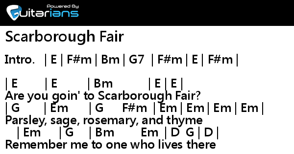 Scarborough Fair - Simon & Garfunkel - Lyrics & Chords