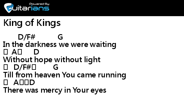 Hillsong King Of Kings 結他譜chord譜吉他譜 Guitarians Com