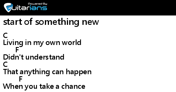 High school musical - start of something new 結他譜 Chord譜 吉他譜