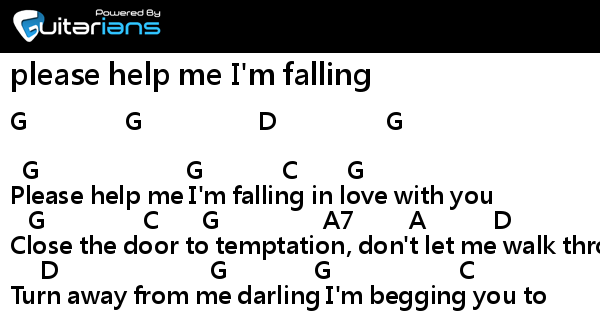Hank Locklin - please help me I'm falling 結他譜 Chord譜 吉他譜 詞 : Hal Blair ...