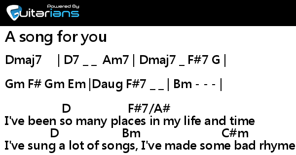 A song for you chord sales