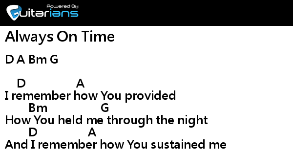 Elevation Worship - Always On Time 結他譜 Chord譜 吉他譜 | Guitarians.com