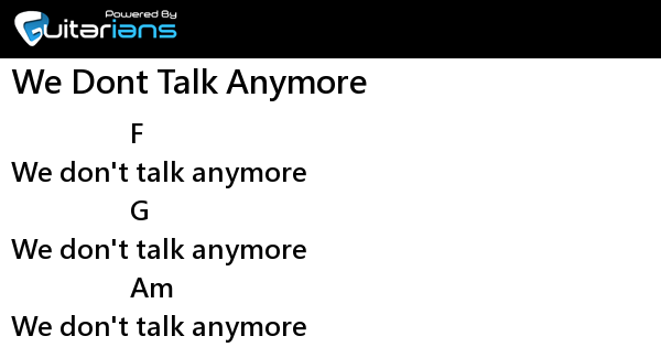 we dont talk anymore chord makna