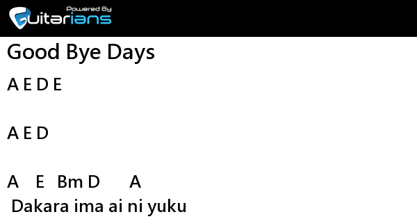 Yui Good Bye Days 結他譜chord譜吉他譜 Guitarians Com