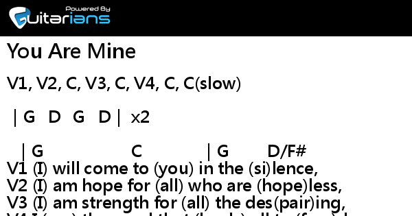 You Are Mine By David Haas Lyrics David Haas - You Are Mine 結他譜 Chord譜 吉他譜| 曲 : David Haas 詞 : David Haas