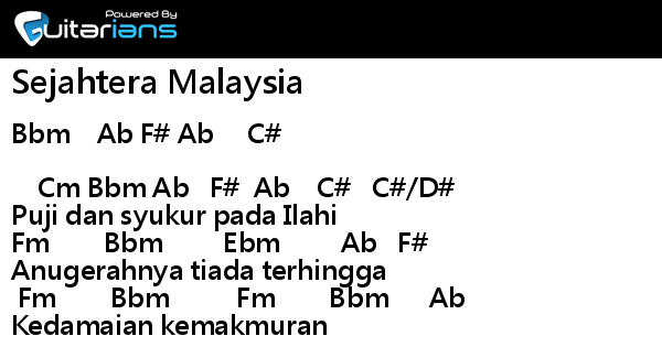 Chord sejahtera malaysia Lagu Ost