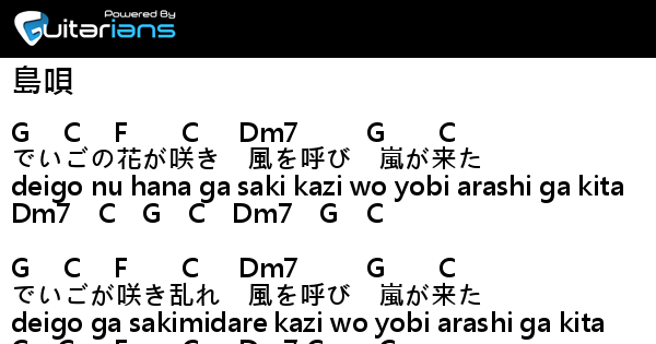 小寧子(原唱:宮澤和史) - 島唄 結他譜 Chord譜 吉他譜 小寧子(原唱:宮澤和史) - 島唄 結他譜 Chord譜 吉他譜