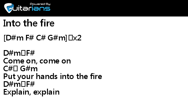 Into The Fire Lyrics Thirteen Senses Meaning Thirteen Senses [ - Into the fire 結他譜 Chord譜 吉他譜 | Guitarians.com