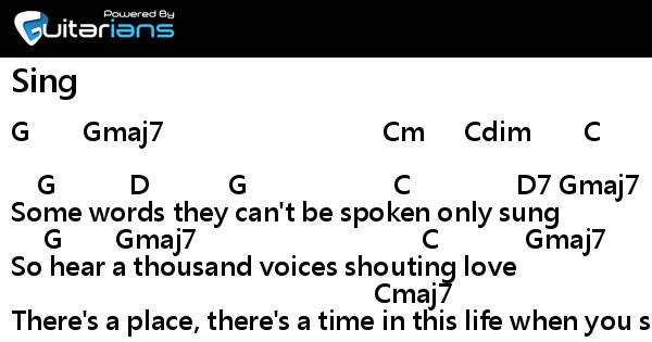 Gary Barlow &amp; the Commonwealth Band - Sing 結他譜 Chord譜 吉他譜 | Guitarians.com