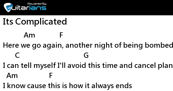A Day To Remember It's Complicated Lyrics A Day to Remember - Its Complicated 結他譜 Chord譜 吉他譜 | Guitarians.com